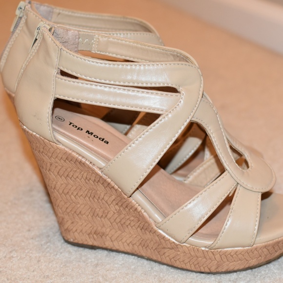 TOP Moda Women's Strappy Open Toe Platform Wedge - Picture 1 of 4